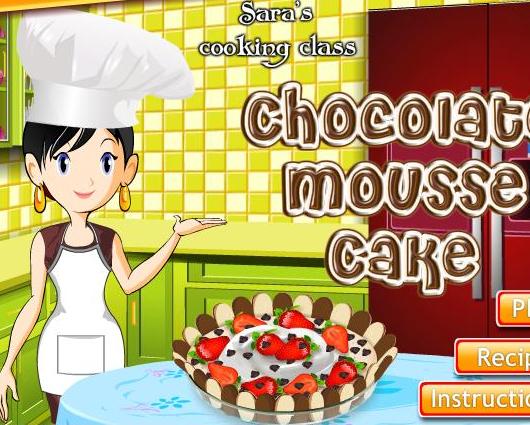 sara cooking class chocolate mousse cake recipe game online